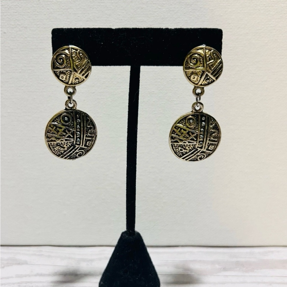Gold and Silver Dangle Earrings